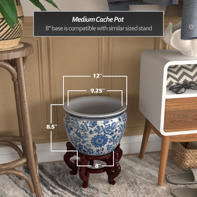 Cache-pot en céramique fait à la main Morawa, H 8,5 po x l 12 po x P 12 po