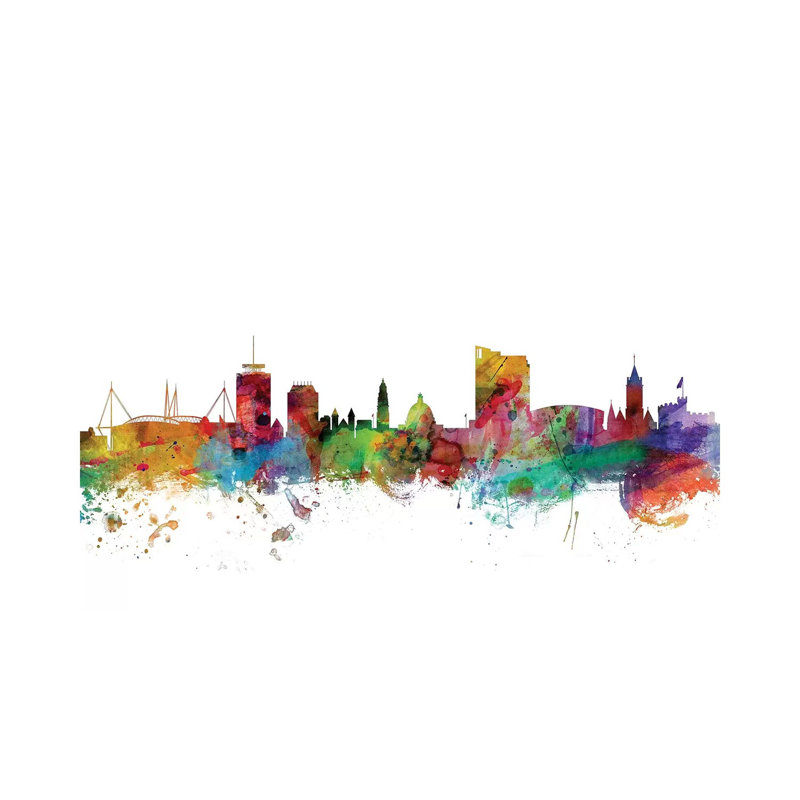 Cardiff, Wales Skyline by Michael Tompsett - Wrapped Canvas Gallery-Wrapped Canvas Giclée, 30.48 cm H x 45.72 cm W