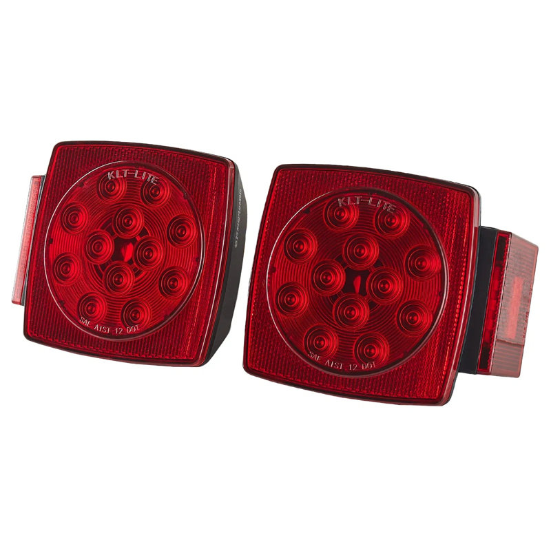 Ensemble de lumières de queue de remorque à DEL 12 V, 2 pièces, avec lumières d'arrêt, de frein, de rotation, de queue, de plaque et de dégagement, étanches, avec faisceau de câblage, pour bateau-caravane
