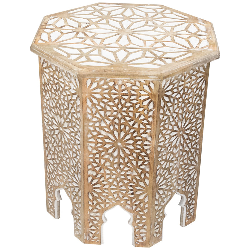 End Table, Antique Brushed White, 24" H x 22.5" W x 22.5" D
