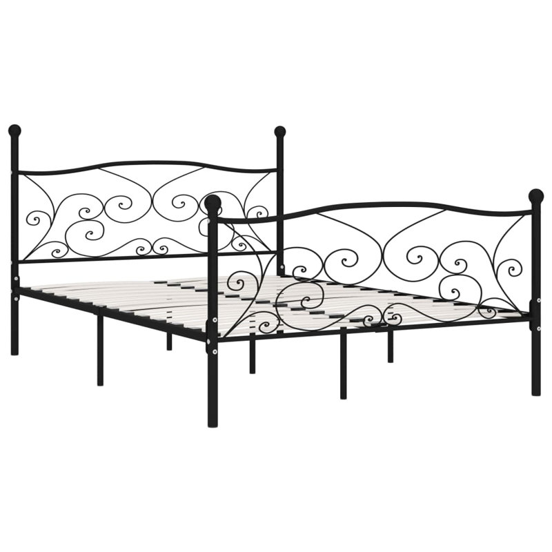 Andreas Solid Wood Bed, black, European Double (140 x 200cm)