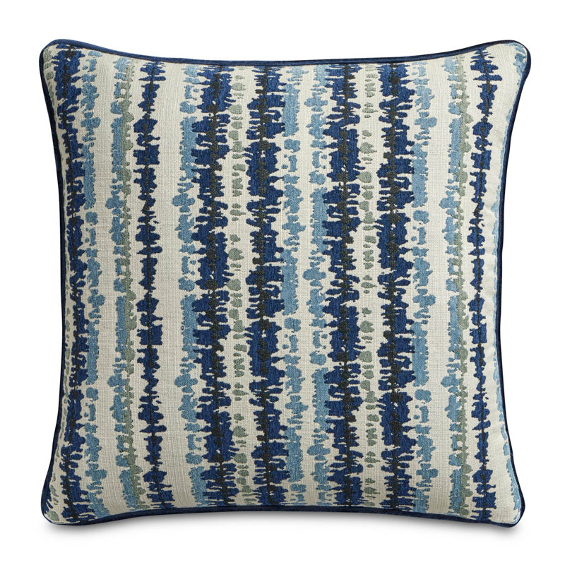 Antigua Square Pillow Cover & Insert, Navy Abstract