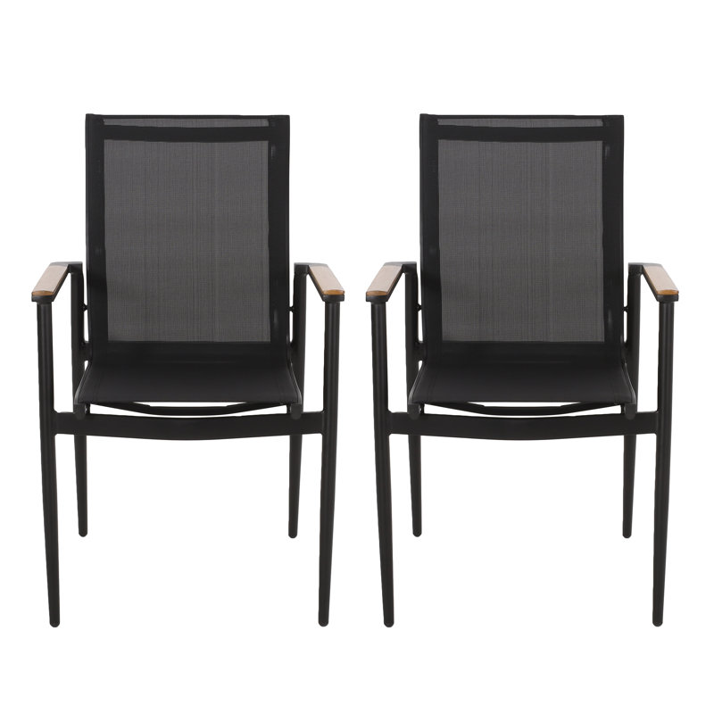 Metal Outdoor Dining Armchair with Cushions