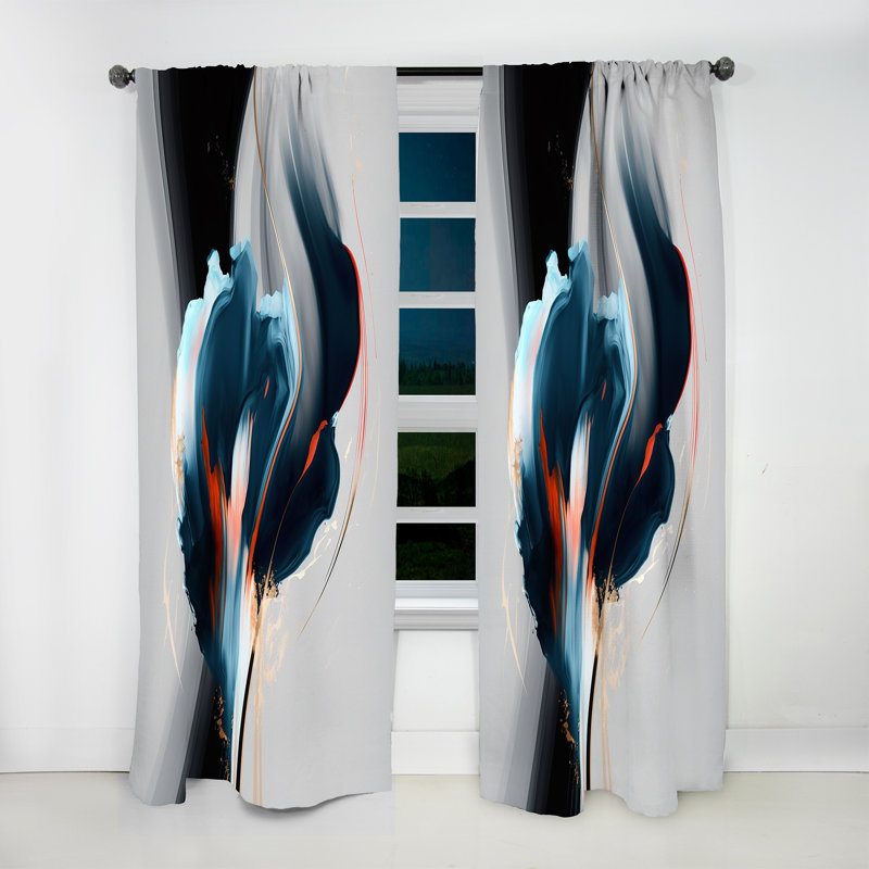 Bogaerts - Abstract Tulip Flowers II - Traditional Velvet Curtain - Room Darkening - 1 panel, 52" W x 90" L