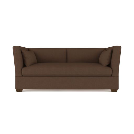 Rivington Flare Square Track-Arm Loveseat, 31" H x 72" W x 41" D, Plush Velvet Blue Print, Ebony