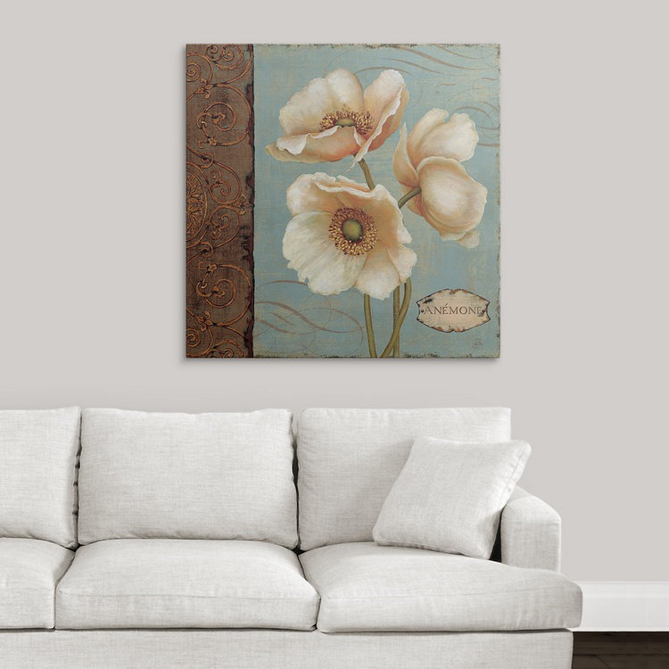 « i », reproduction d’impression brissonnet, Windflower, H 35 po x l 35 po x P 1,5 po, Toile