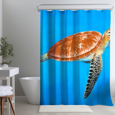 Cafer – Polyester Shower Curtain, Dye Sublimation Print, 71" W × 74" L