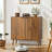 Sideboard Buffet Cabinet With Storage, Farmhouse Buffet Cabinet With Paper Clip Design, Wood Coffee Bar Storage Cabinet For Kitchen, Dining Room, Living Room, Entryway, Walnut,31.5" W