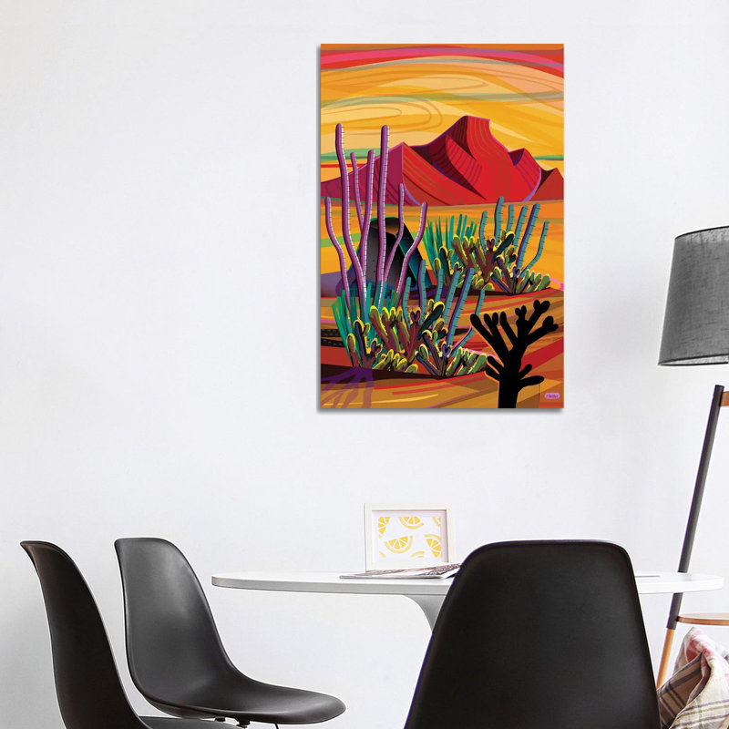 «Cactus Oasis» par Charles Harker, impression sur toile tendue, H 40 po x l 26 po x P 1,5 po