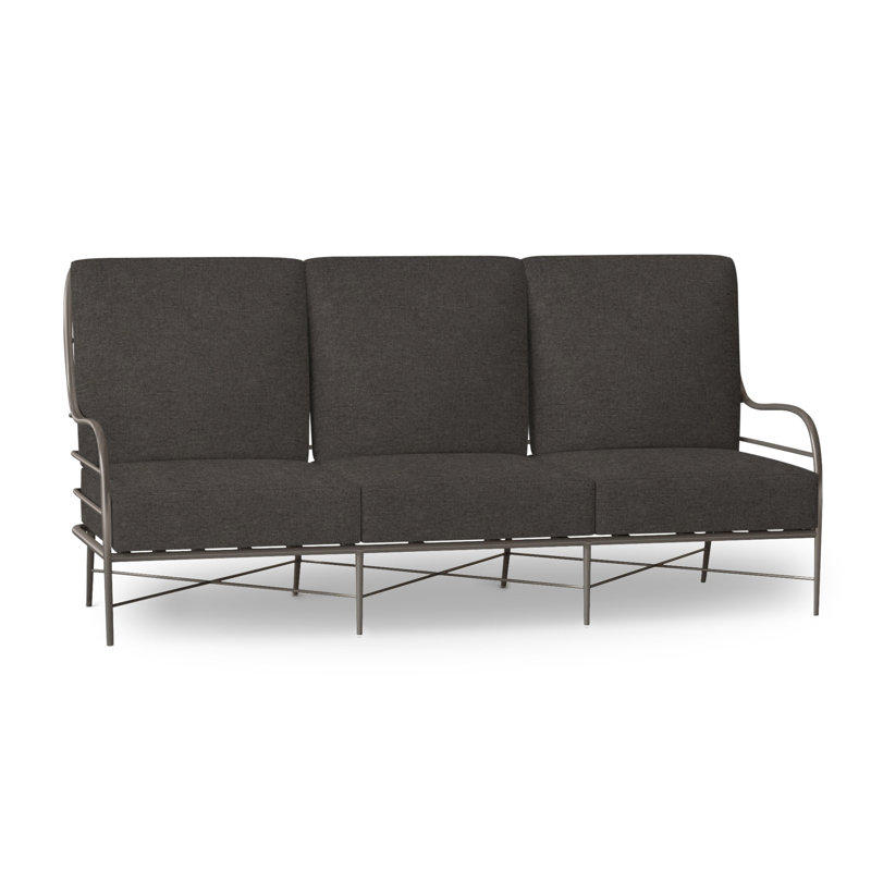 Carmel Aluminum Sofa - Slate Gray, No Welt, Verona Fossil