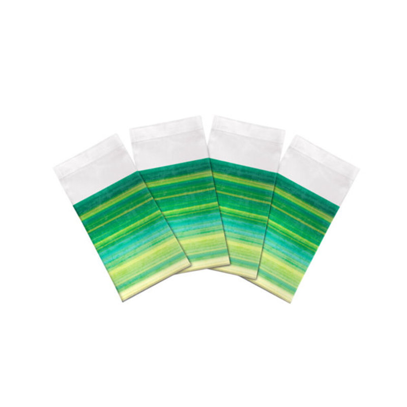 Gradient Cotton Blend Square Napkins, Greens