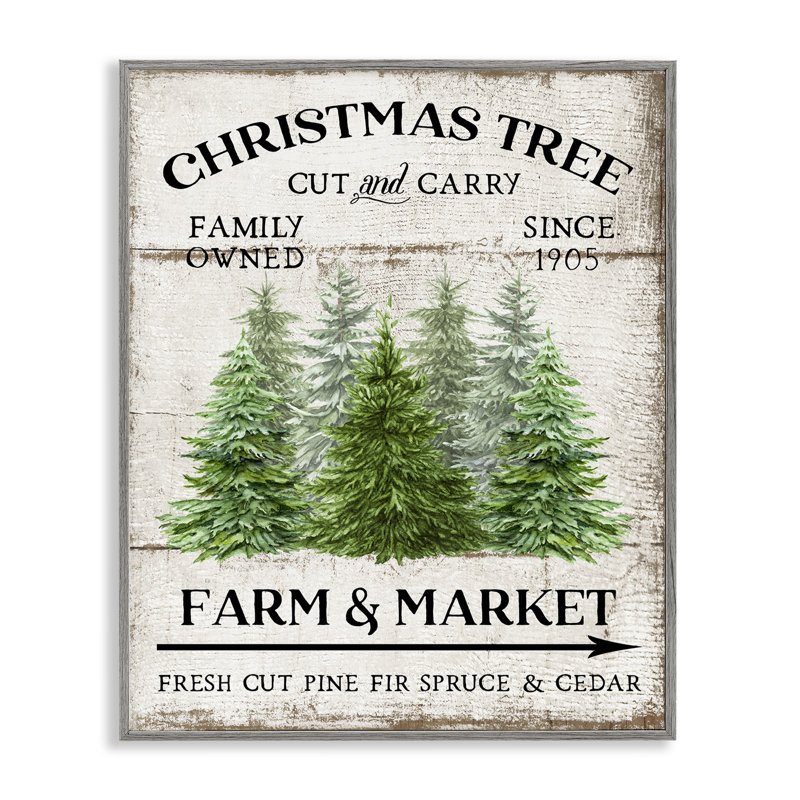 «Farm Market Christmas Trees», estampe numérique par Creatif Belle, Estampe numérique Farmhouse, H 14 po x l 11 po