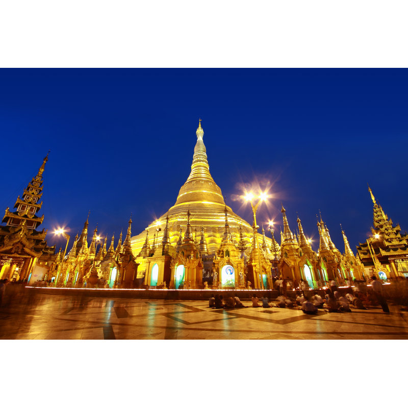 Shwedagon Pagoda - Wrapped Canvas Print, 30cm H x 46cm W x 3.8cm D