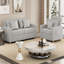 2 Seater Linen Sofa Bed-1907410471