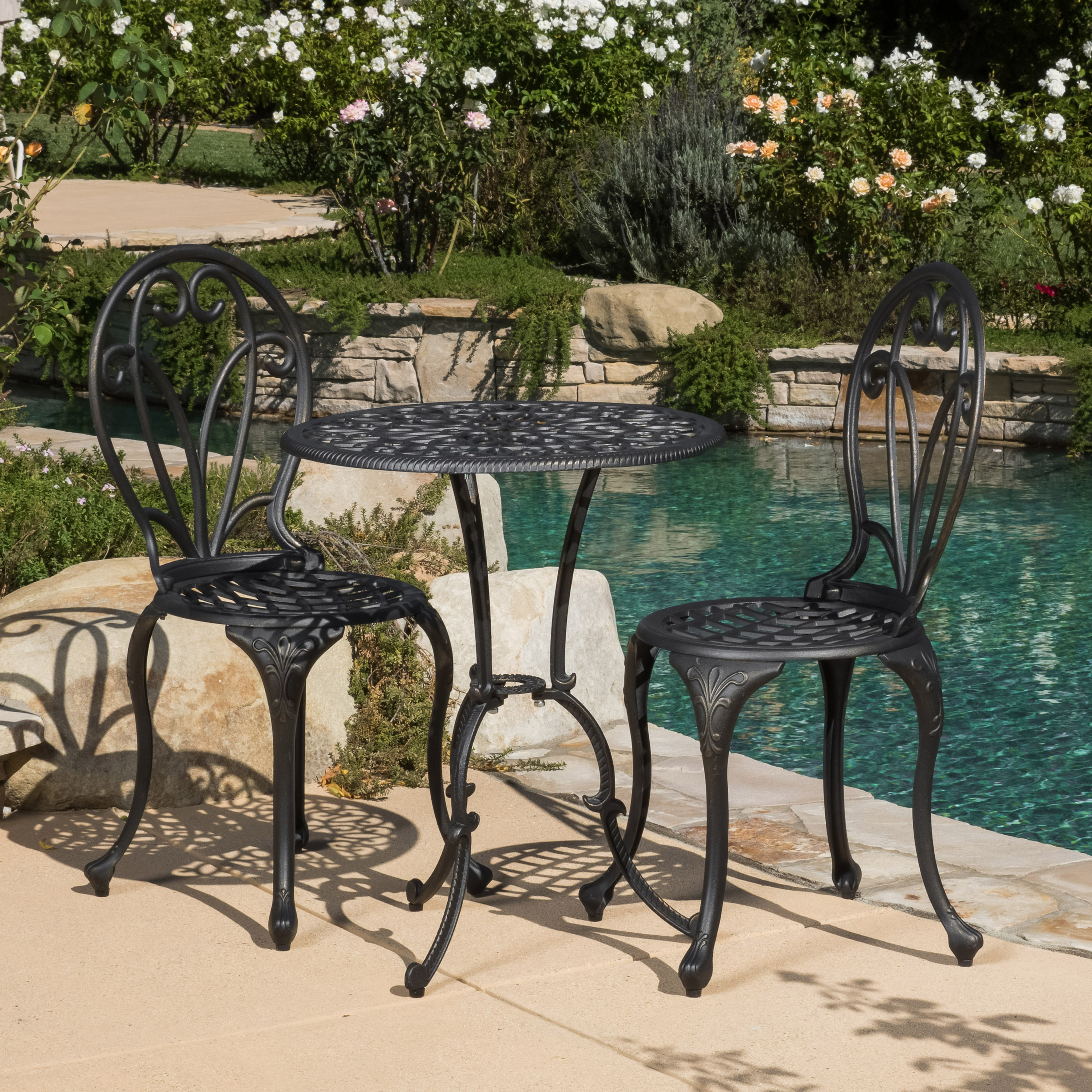 Bloomsbury Market Round Outdoor Dining Set for Two - Perfect for ...
