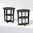 Ebern Designs Elliot Oval Nightstand, Bedside Table with Open Shleves, Walnut, Set of 2