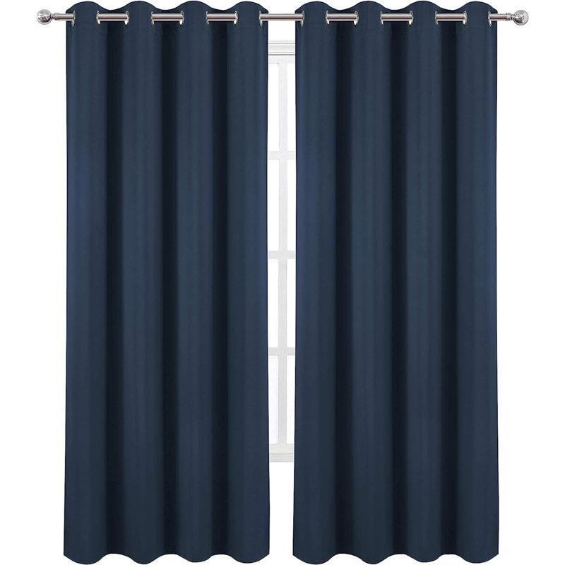 Ogata Room Darkening Curtain Single Panel, Navy, 38" W x 54" L
