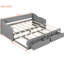 Gray Daybed With Expandable Trundle And Storage, No Box Spring For Simple Living Extendable Storage Drawers, Suitable ' Adults' Use