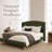  Kelway Queen Size Bed Frame Upholstered Platform Bed with 50" Tall Wingback Headboard, Boucle Fabric,No Box Spring Needed, Grass Green-1469637796-1469637799