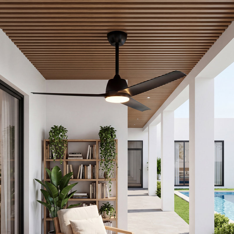 Ventilateur de plafond extérieur 52 pouces avec lumière DEL