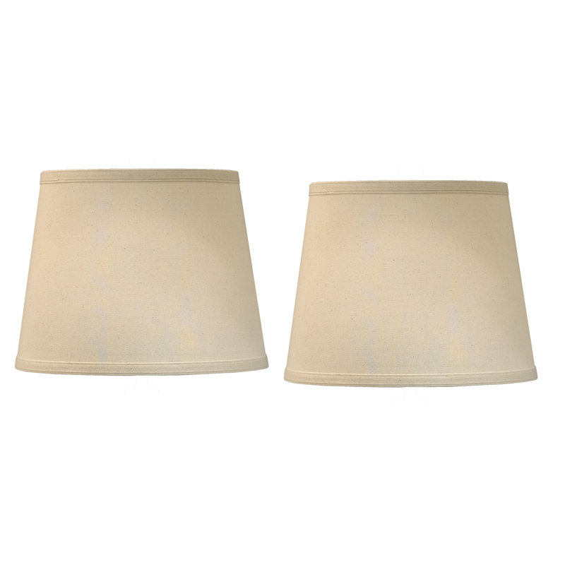 Abat-jour tambour en lin beige clair H 12 po x l 16 po