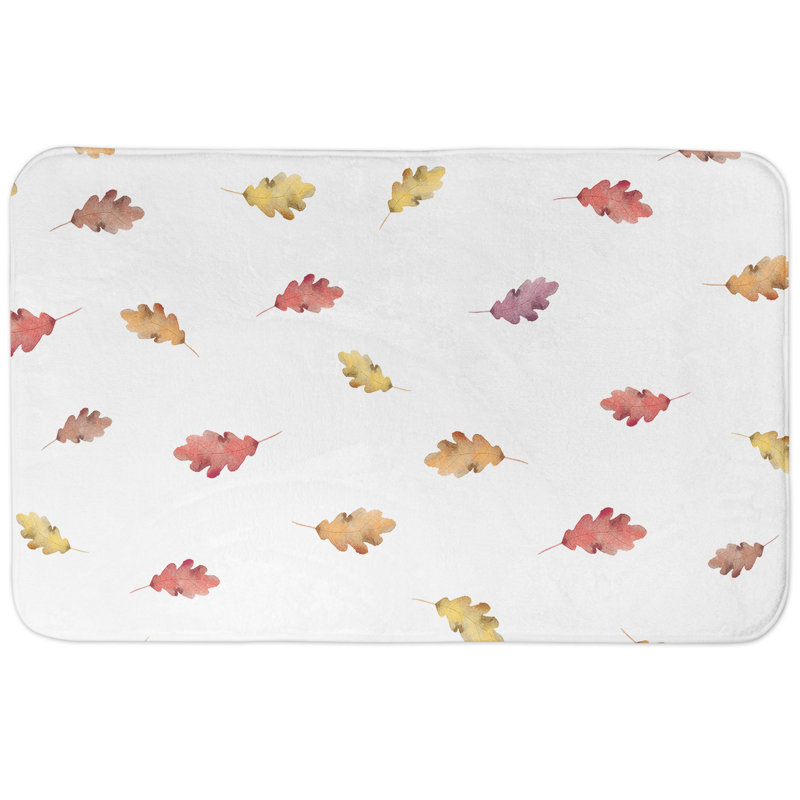 Tapis de bain à feuilles flottantes Loughlin