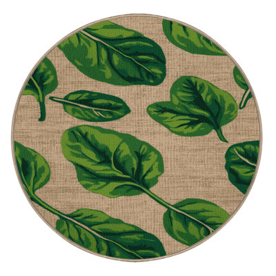 Washable New Zealand Spinach Vegetables Area Rug