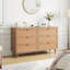 Commode double à 6 tiroirs en rotin pour chambre à coucher, commode, commode à tiroirs moderne-1903529744