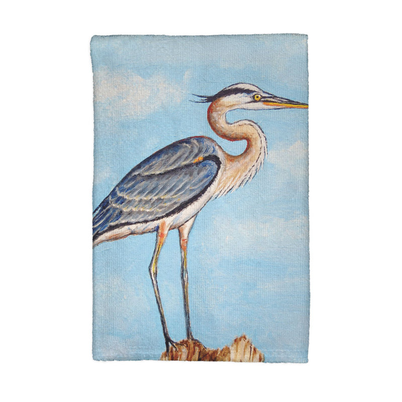 Serviette de cuisine héron sur souches