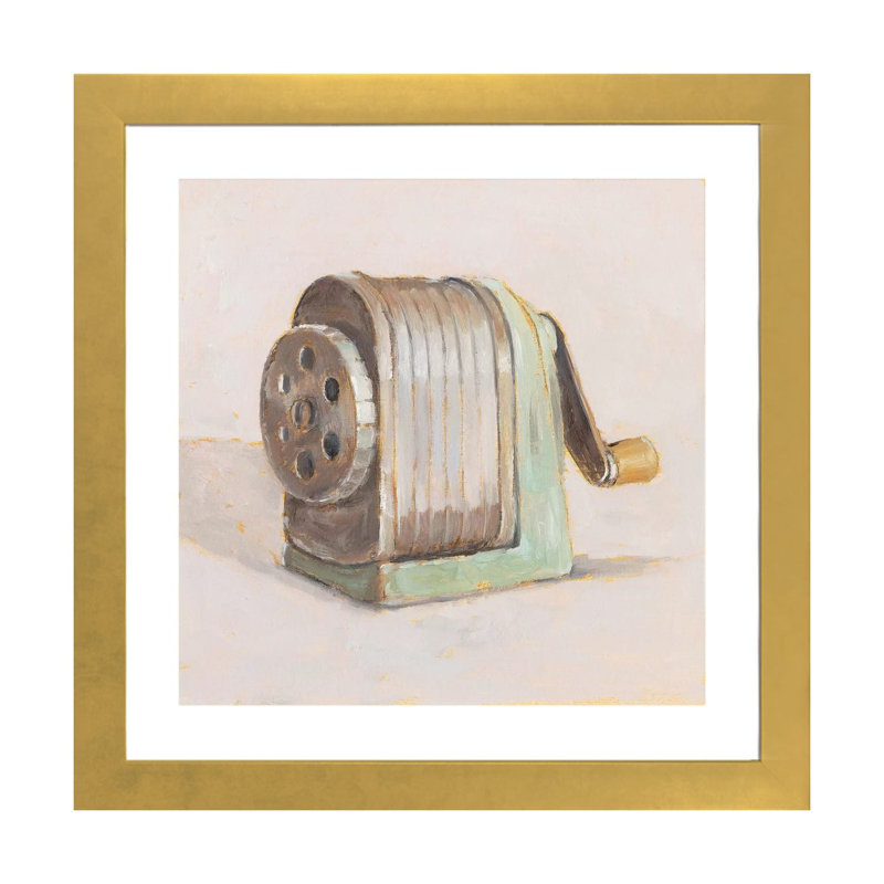 Old School III by Ethan Harper - Painting, Gold Paper, 16" H x 16" W x 1" D, White