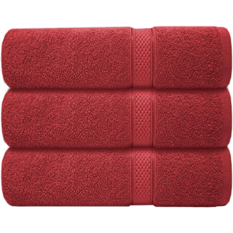 Nayelly Turkish Cotton Bath Towel, Red
