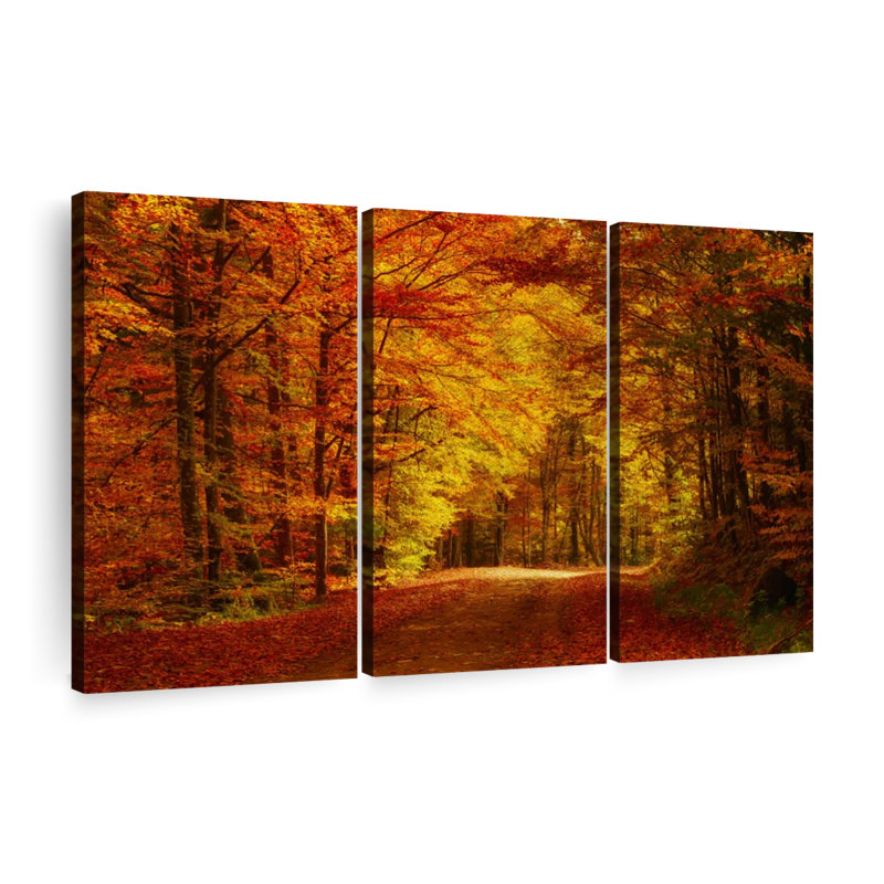 «Forest Autumn Trees», 3 pièces, H 20 po x l 33 po