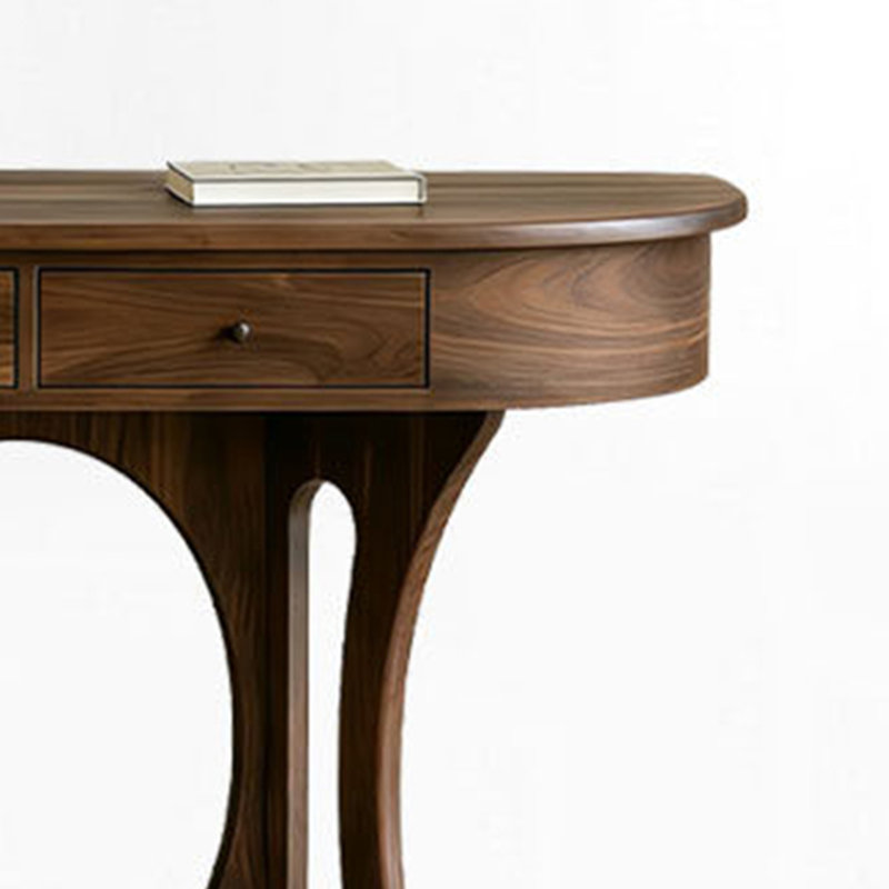 New Chinese-style semi-circular entrance table, 35.43" H x 55.11" W x 14.96" D