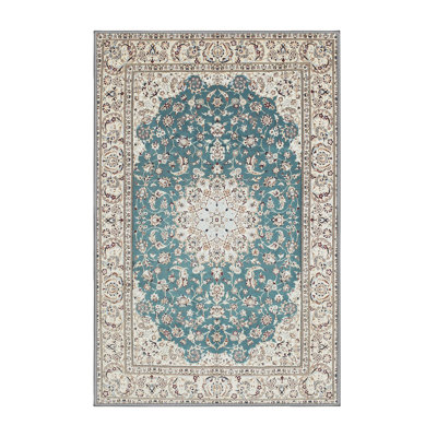Tapis traditionnel beige / bleu Danko
