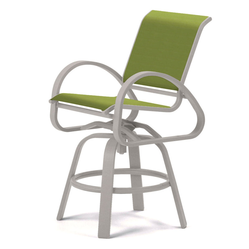 Tabouret de bar Holna, Lime 38D Sunbrella®, Neige texturée