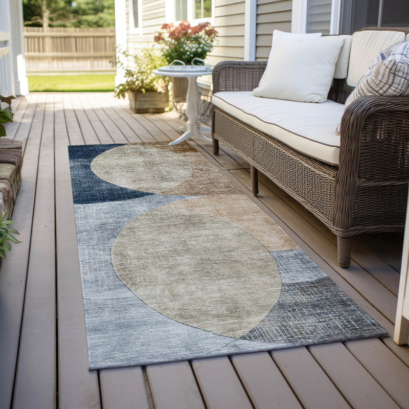 Machine Washable Indoor/Outdoor Cicel ACN1140 Sky Rug, Runner 2'3" x 7'6"