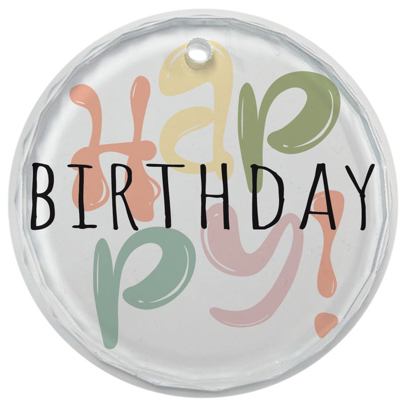 Ornement en verre Happy Birthday