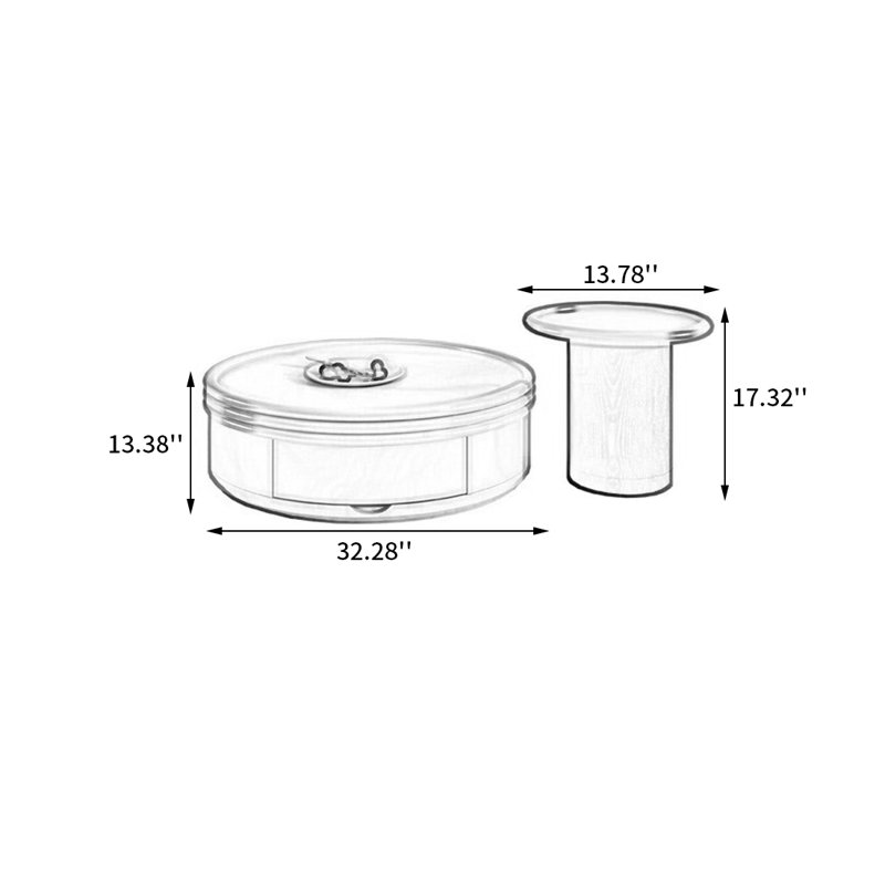 Ensemble de tables basses avec tiroirs en pin