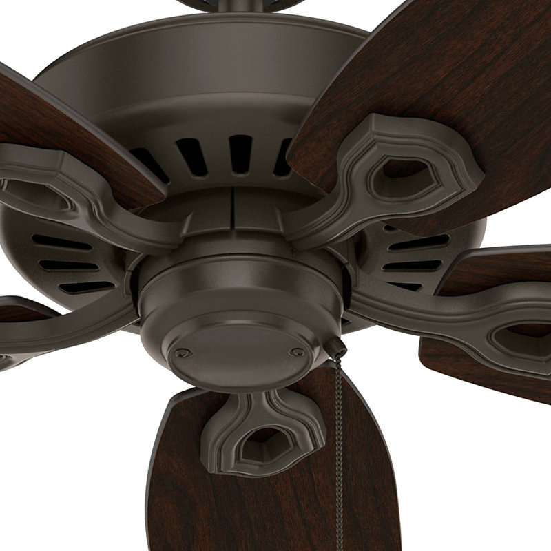 52" Builder Elite 5 - Blade Outdoor Standard Ceiling Fan with Pull Chain, New Bronze