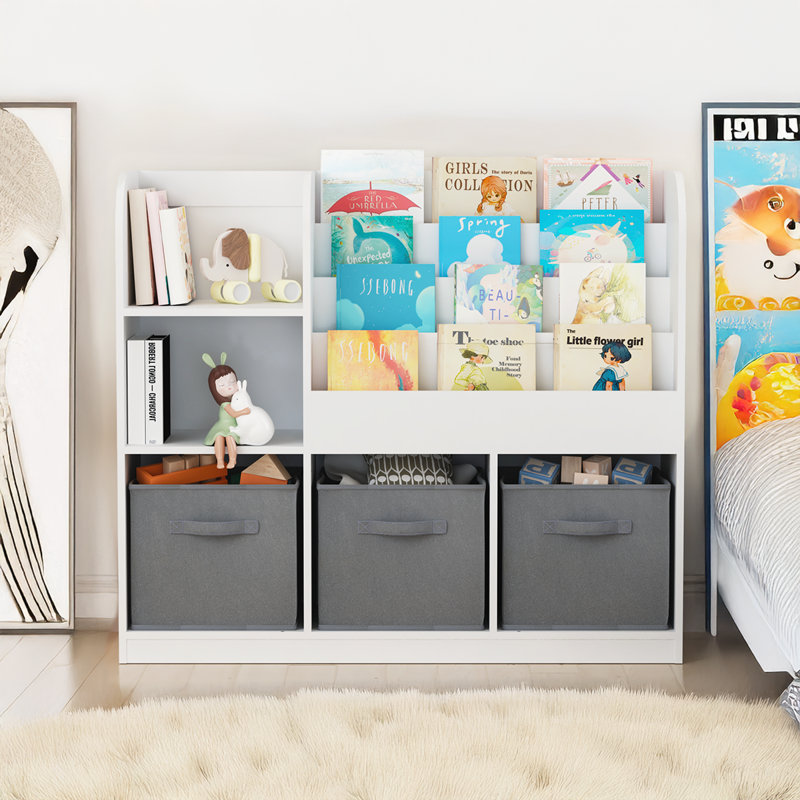 Bookshelf with 3 Fabric Drawers