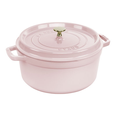 Staub Cast Iron Round Cocotte, Dutch Oven,  Serves 5-6, Made In France, Peony Pink