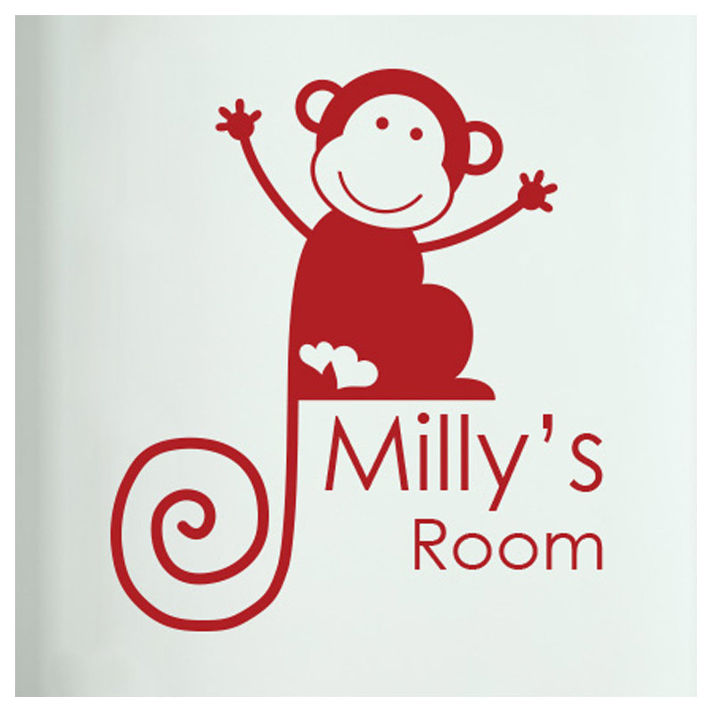 Animals Wall Decal, Dark Red