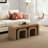 Boho Rope Coffee Table Set with Ottoman-1010270576