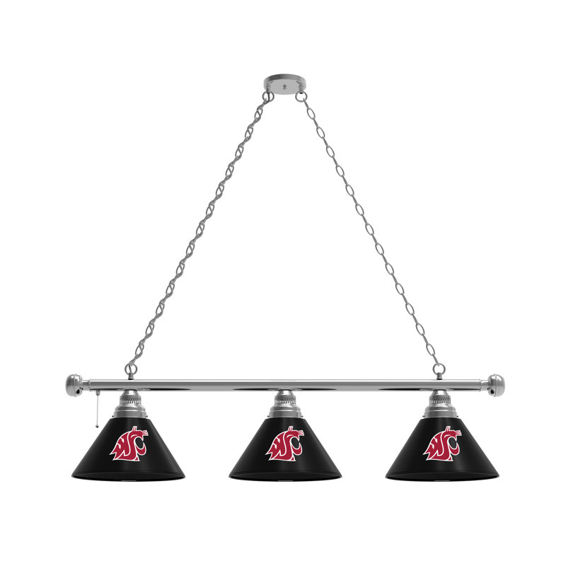 3 - Light Pool Table Lights Pendant, Chrome, Washington State Cougars