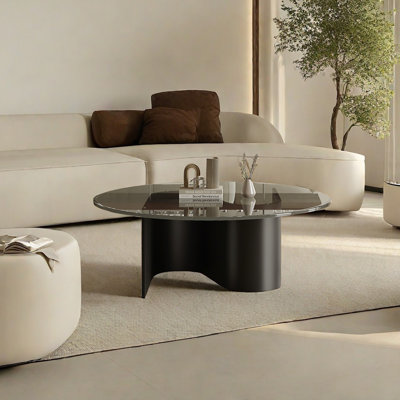 Table basse en verre trempé de style minimaliste