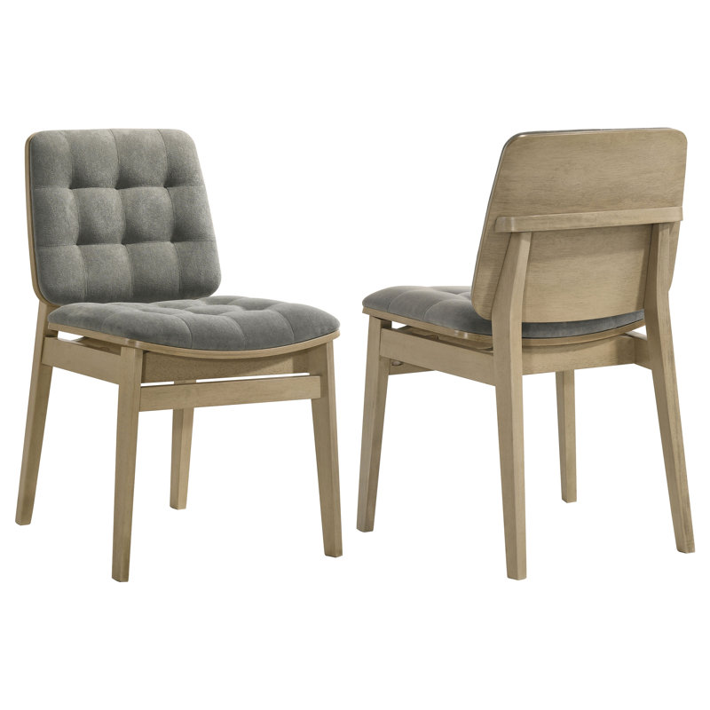 Chaise d'appoint rembourrée Redbridge, Gris, Chêne naturel