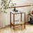 Bamworld Rattan Side Table Living Room Glasstop Night Stand Boho End Table 2-Tier With Storage Mid Century Modern Bedside Table For Small Spaces Narrow Coffee Table Bamboo