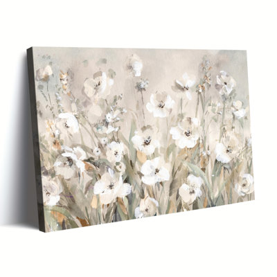Art neutre sur toile, art floral sur toile, prêt à accrocher