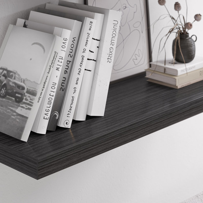  Large Floating Shelves for Wall Set of 3 Wooden Wall Shelves 24 in x 10 in x 1 in Room Decor Long Shelf with Invisible Wall Mount Bracket for Bedroom, Kitchen, Living Room, White