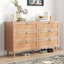 Commode double à 6 tiroirs en rotin pour chambre à coucher, commode, commode à tiroirs moderne-310788651